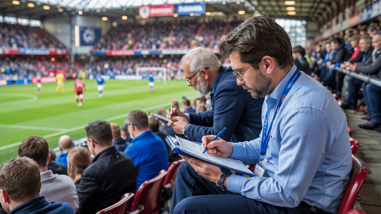 football scout in stadium